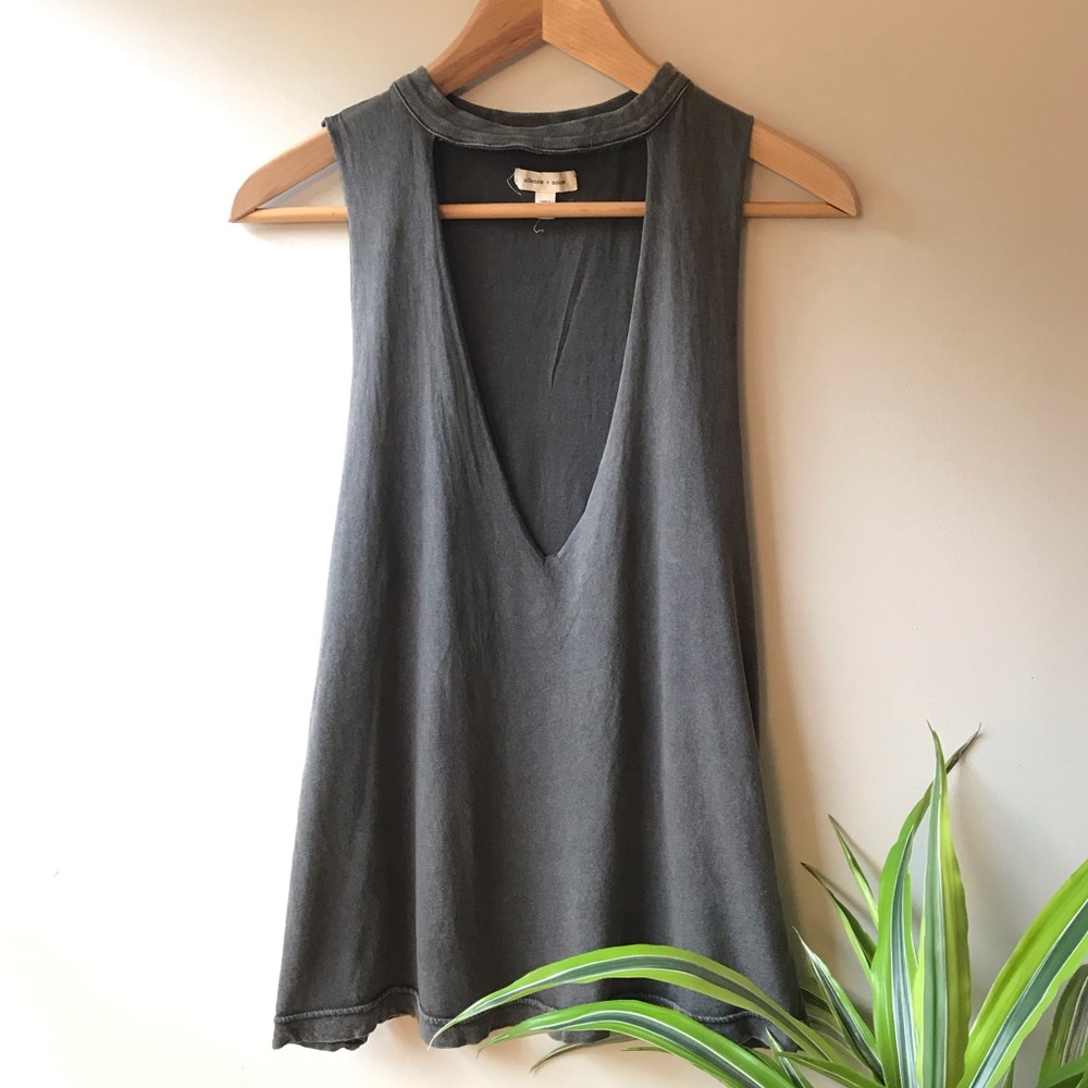 Silence + Noise Grey Sleeveless Tank